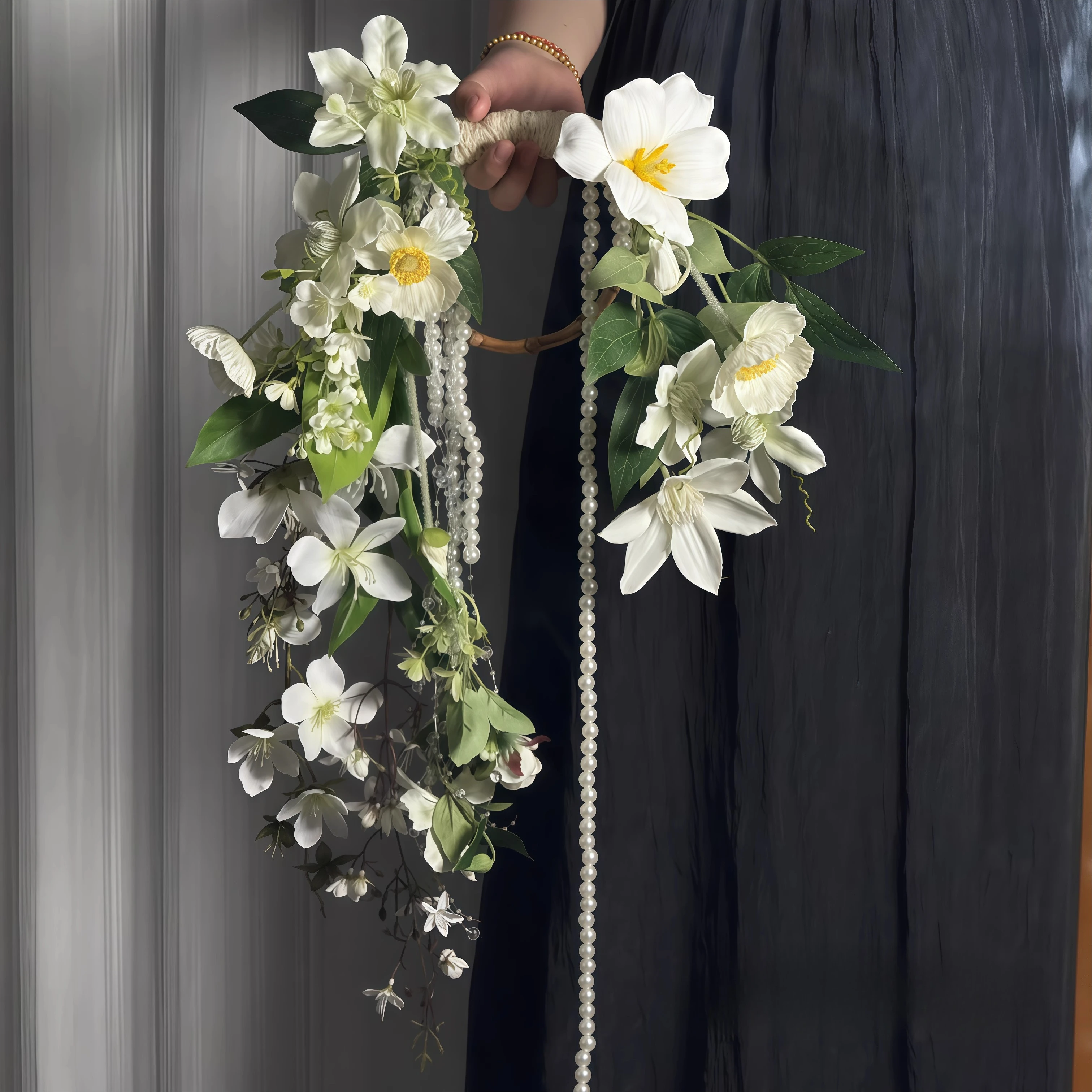 Hand flower new Chinese white bridal wedding bouquet Korean collar simulation flower