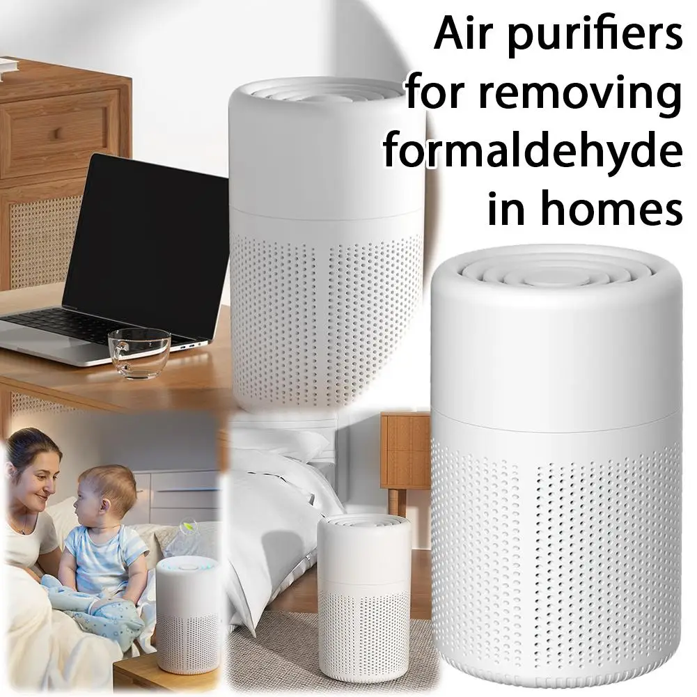 Purificador de Aire Compacto con Filtro HEPA, Tecnología de Iones Negativos, Purificación, Elimina Polvo, Polen y Humo, Carga Tipo C