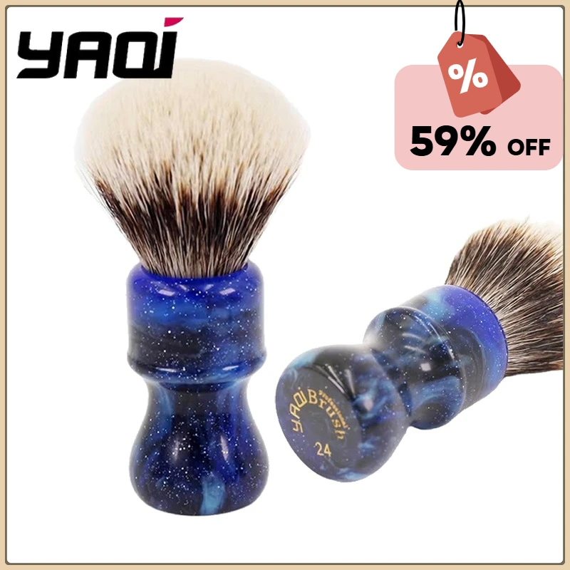 

YAQI Dreamy Starlit Sky Handle 24MM Men Shaving Brush Mysterious Space Color Handle Two Band Badger Hair Knot Cleaning Brush