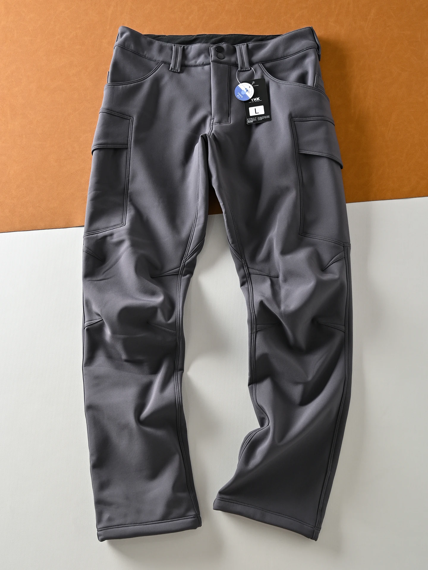 

Thickened Fleece Lined Windproof Waterproof Casual Pants Loose Straight Leg Skiing Outdoor Leisure Trousers Military Version