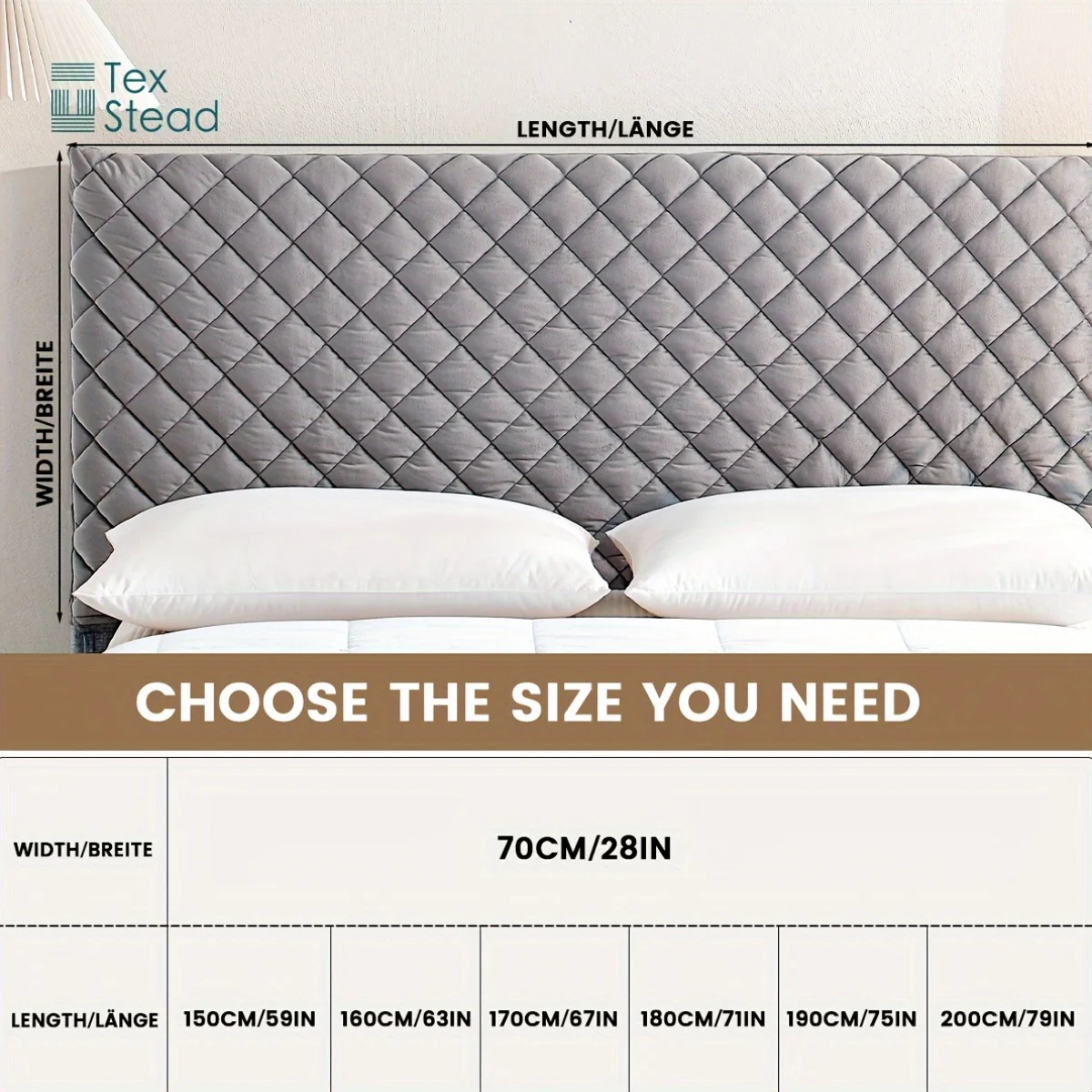 Headboard Cover Bed Back Dust Protector Cover Super Soft Solid Color Bed Haed Cover Quilte Head Cover
