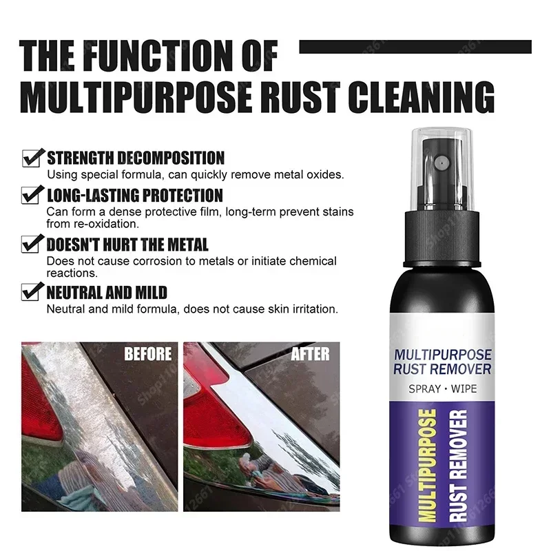 Car Rust Remover Spray Rapid Derusting Prevent Corrosion Maintenance Cleaner Remove Rust Spray Auto Parts