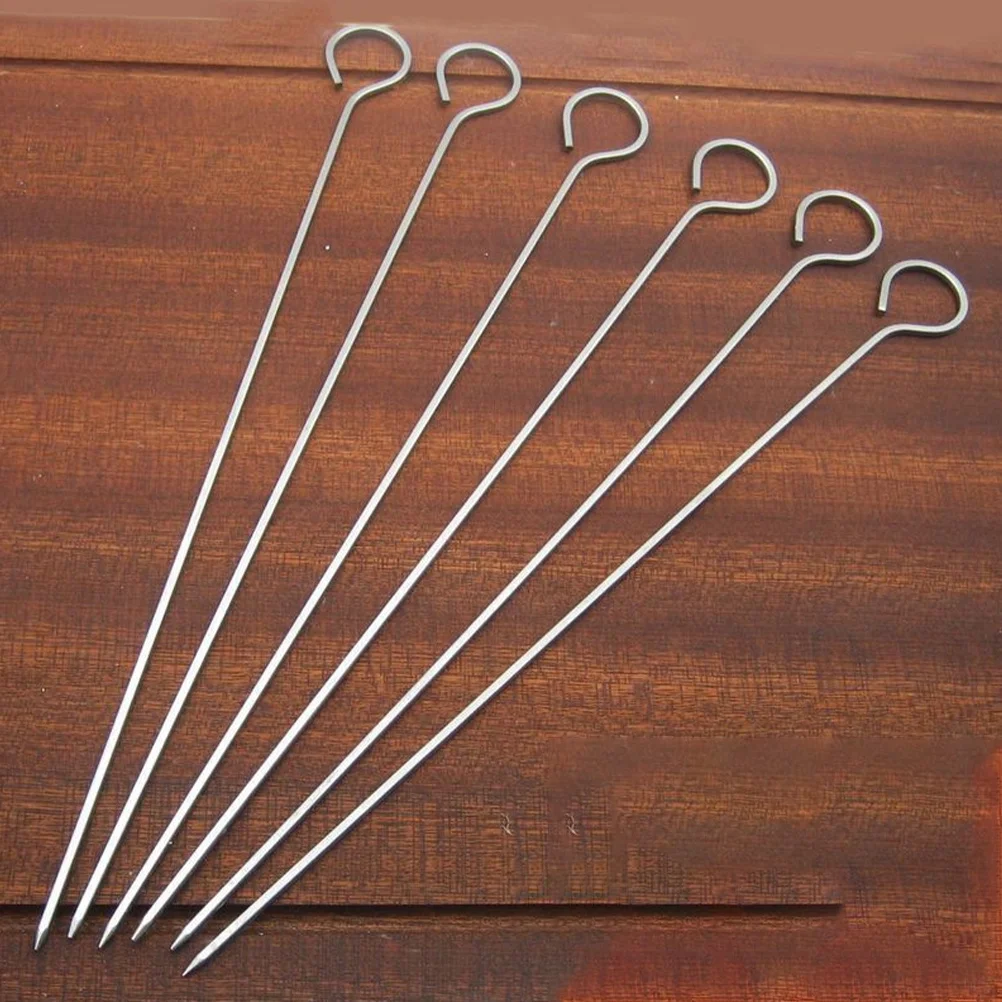 

8Pcs Stainless Steel Skewers Non-Stick Grilling Utensils for Barbecue Kabobs Campfire Cooking Home Kitchen Use