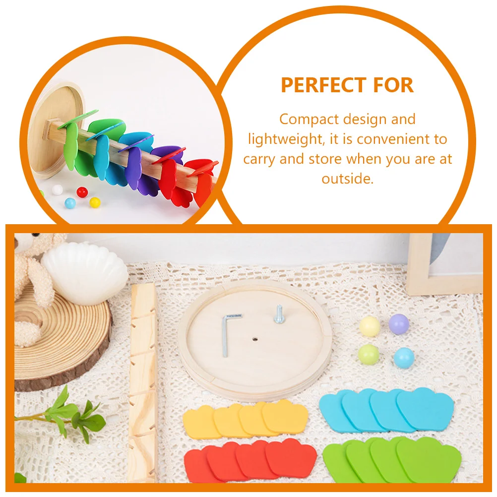 Wooden Toy Rainbow Musical Tree Building Blocks for Kids Marble Ball Run Assemble Colorful Educational Ages 3 Child