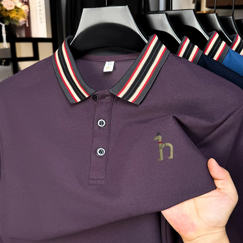 

Hot Sales Autumn New Arrival Men's Polo Shirt Lapel Long Sleeve T-Shirt Original Design Dog Print Business Versatile Men'swear