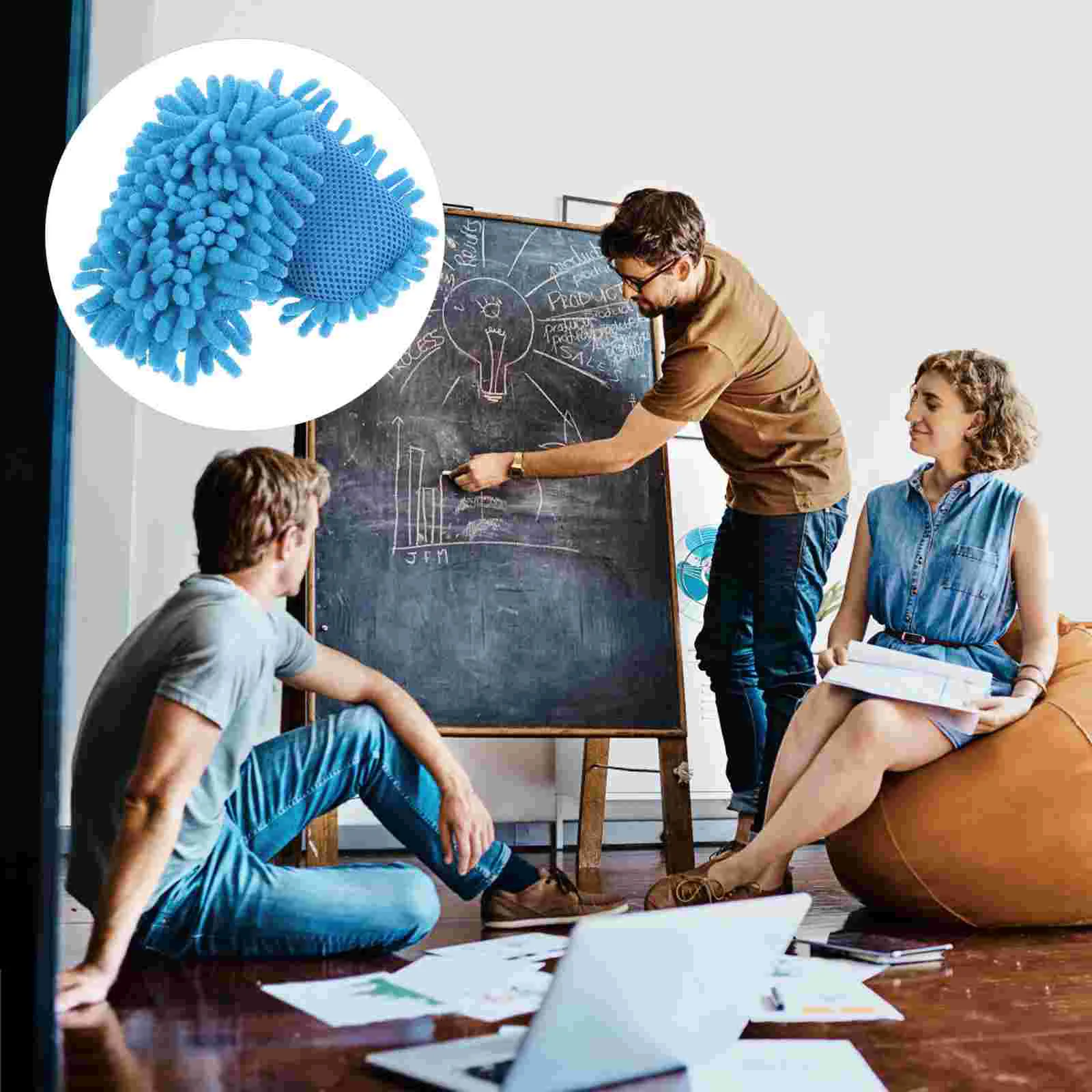 Board Wiper Chenille Blackboard Eraser Whiteboard Cleaner Chalk Practical Chalkboard Duster for Cleaning Blue