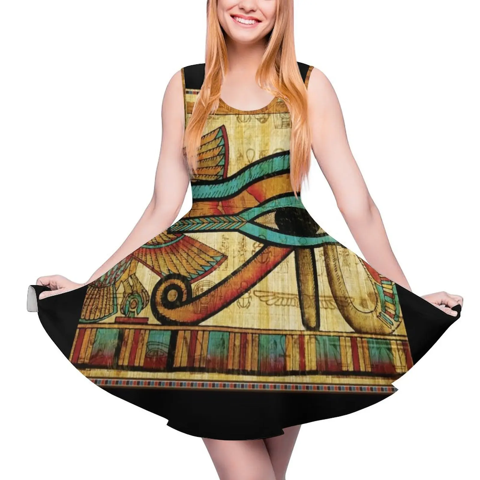 

Eye of Horus Papyrus Sleeveless Dress dresses for womens 2024 Dresses for wedding party Dress vintage