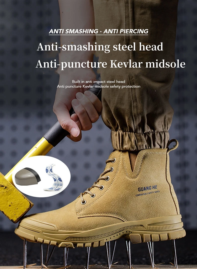 Work Safety Boots Men Autumn Winter Indestructible Anti-smash Anti-puncture Warm Work Shoes Protective Men Safety Shoes