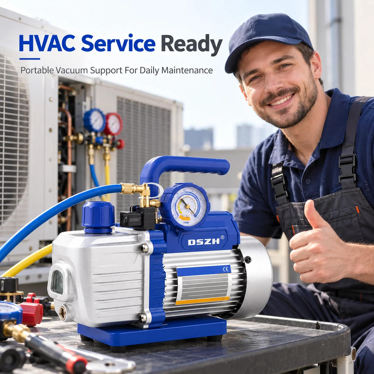 AOLIVIYA Rotary Vane Vacuum Pump HVAC Refrigeration Air Conditioning Refrigerator Repair Automotive Laboratory