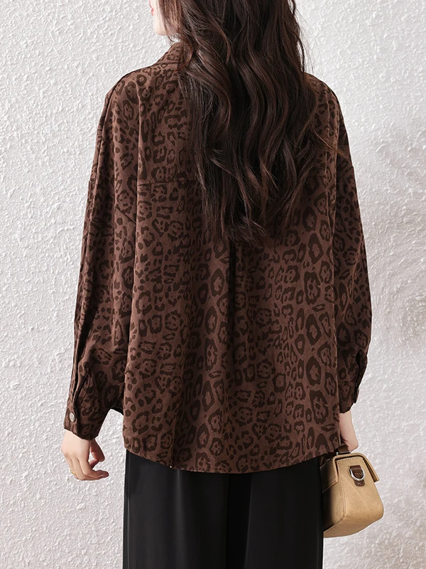 Abrigo irt informal largo Sve para mujer, estampado de leopardo, Irregular, resistente al agua, otoño, nuevo Sle, fibra de poliéster, longitud Regular