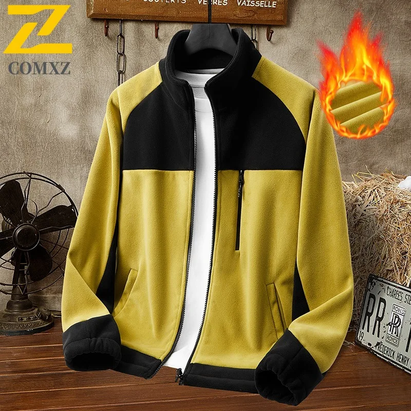 

COMXZ 2025 удобная мужская куртка для пешего туризма, путешествий, морозостойкая парка, классическая однотонная ветрозащитная зимняя верхняя одежда с воротником-стойкой