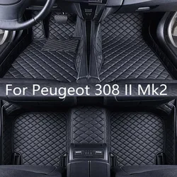 TPE Car Floor Mats For Peugeot 308 II Mk2 2014 2015 2016 2017 2018~2021 Waterproof Leather Pads LHD Foot Carpet Auto Accessories