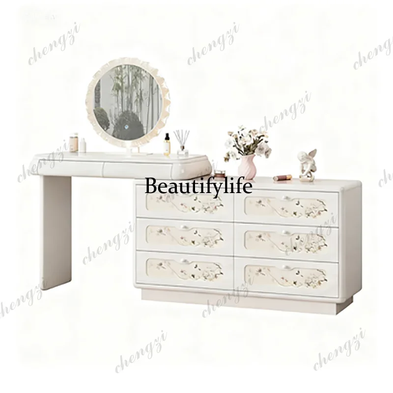 F182 Vintage Vanity Table Premium Beautiful Aesthetic Sturdy Vanity Table Glamorous Classic Meuble De Chambre Furniture