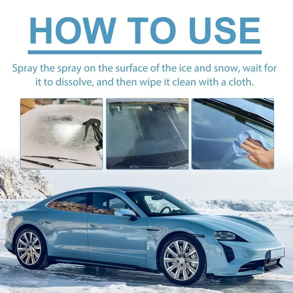 Snow Melting Spray 100ml Snow Remover For Cars Windshield Defroster Winter Car Accessories Instantly Melts Ice And Frost