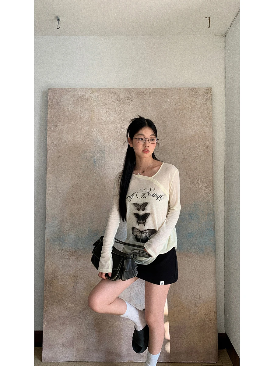 Estate sottile lungo Sve protezione solare da donna irt Trendy Lazy Sle Top Design Sense Casual Pendolarismo Sle T-shirt ampia vestibilità