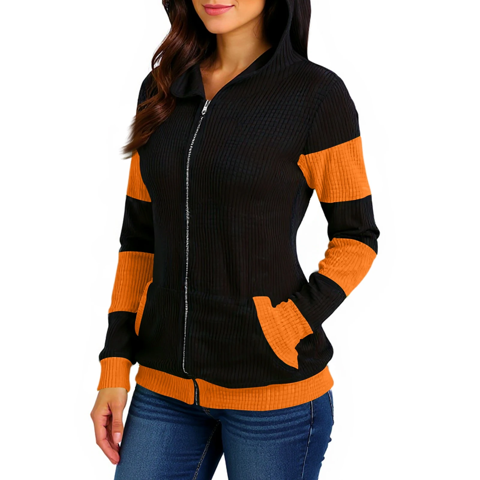 

Lightweight And Breathable Winter Women Cat'S Ears Medium Long Color Contrast Hood Suitable For Daily Travel And Home Wear