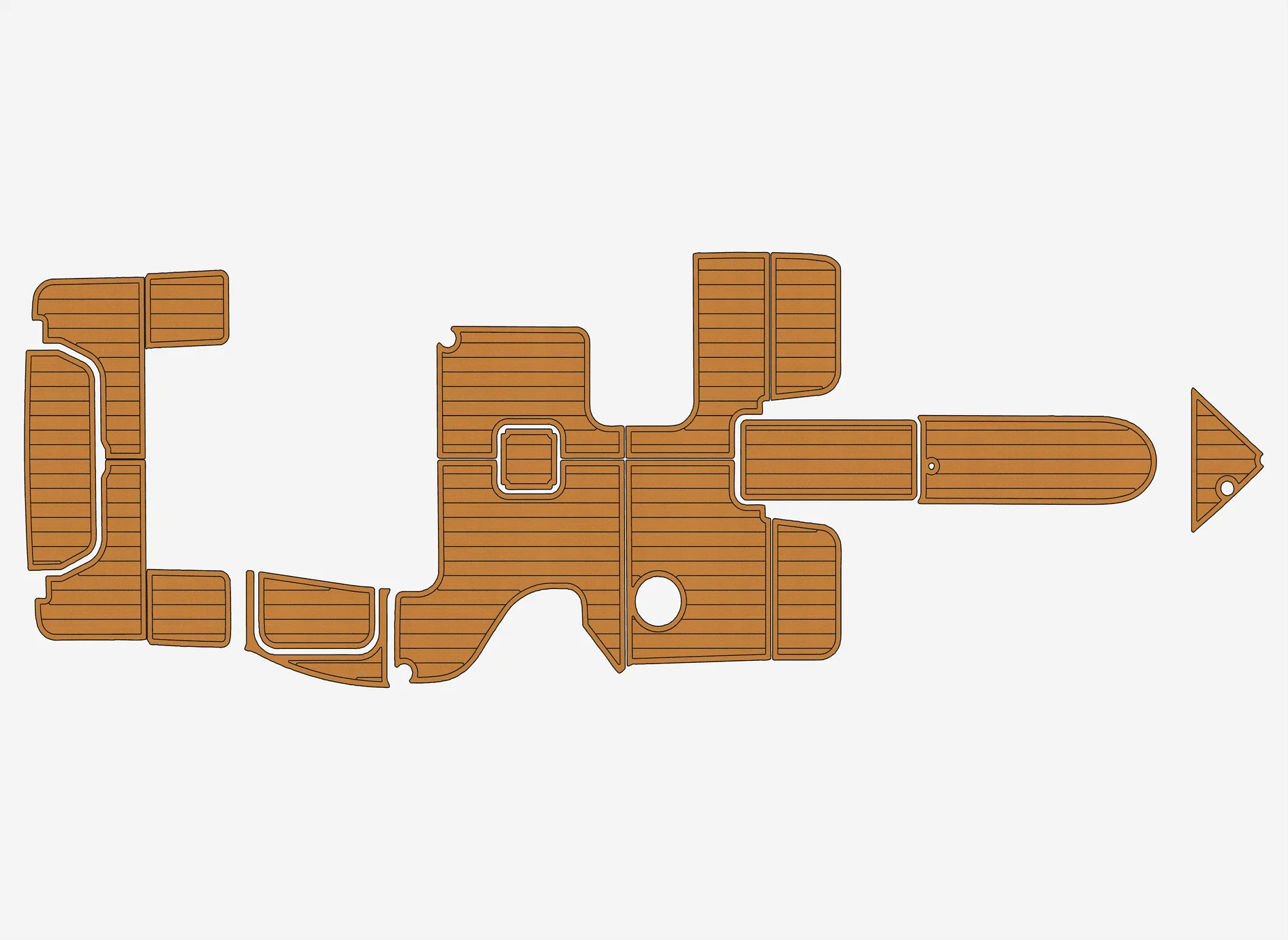 

2014-2021 Кобальт R3 1/4 дюйма, 6 мм, пена EVA, Нескользящий морской коврик из тикового дерева из ПВХ, водный ковер, морской пол