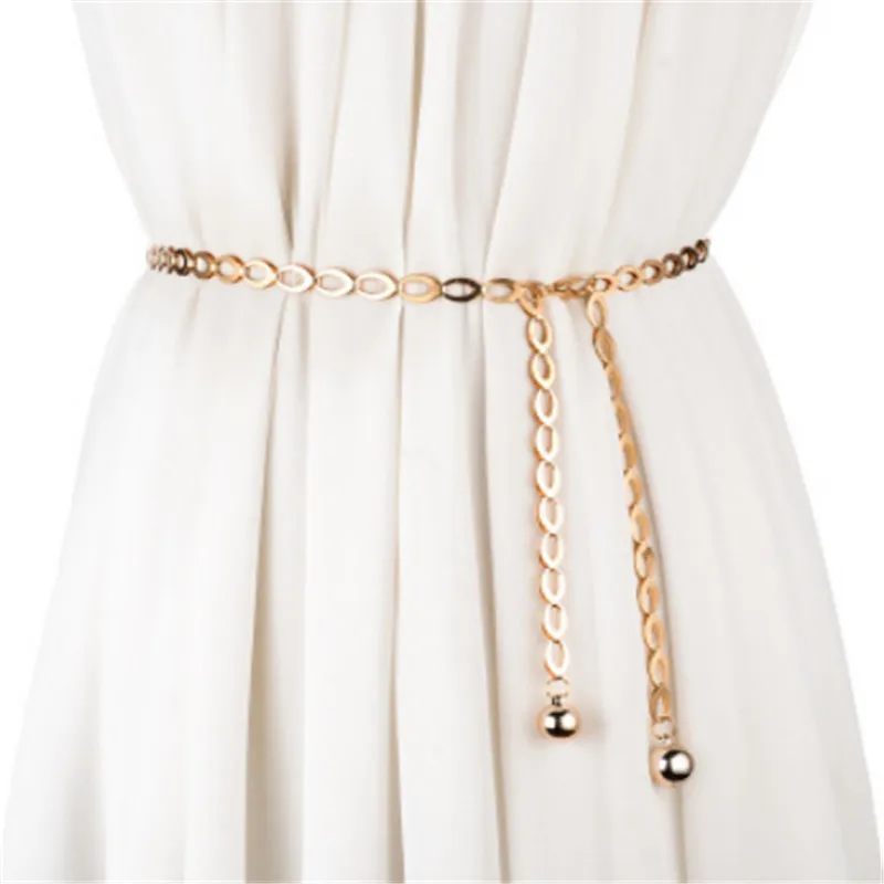 New Jewelry Dress Waist Metal Chain Belts High Waist Gold Belts For Women Fashion Waistbands All-Match Belt For Party