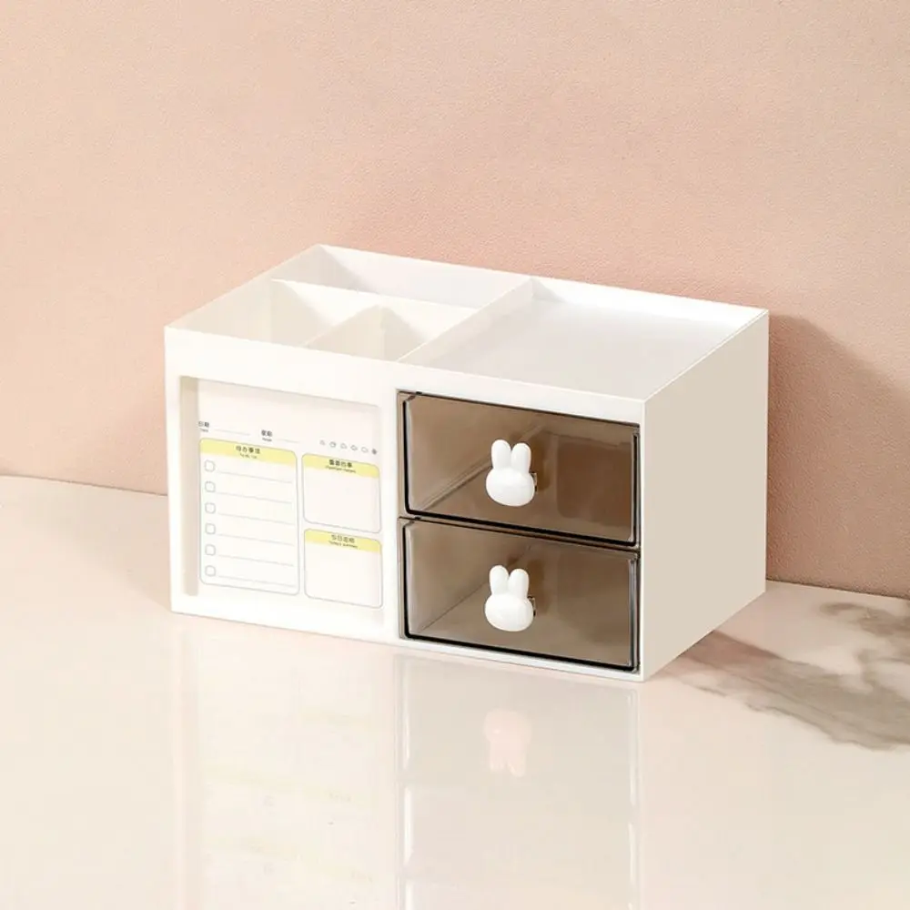 Multi Functional Rabbit Handle Pen Holder Drawer Detachable Pencil Storage Box Cute High-capacity Stationery Organizer Desk