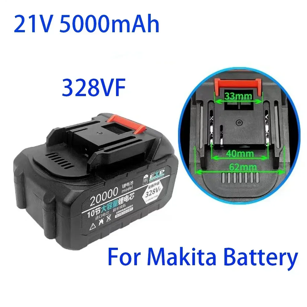 Imagem -03 - Bateria de Íon de Lítio Recarregável para Makita Ferramenta Elétrica eu Plug 228vf 328vf 528vf 21v 7500mah