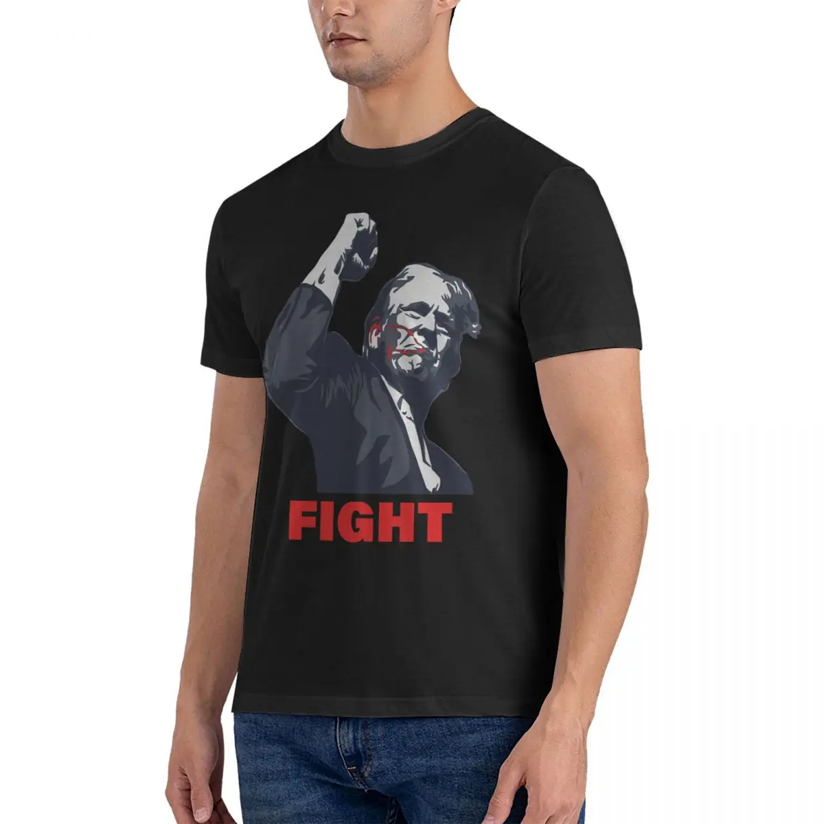 Men Trump Fight Trump Assassination Attempt July 13 2024 T Shirt Donald Trump Pure Cotton Tops Creative O Neck Tee Party T-Shirt