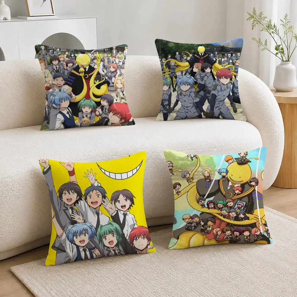 Anime Assassination Classroom Cushion Cover Soft Plush Cushion Covers Fluffy Throw Pillow Cases for Sofa Bedroom Home Decor