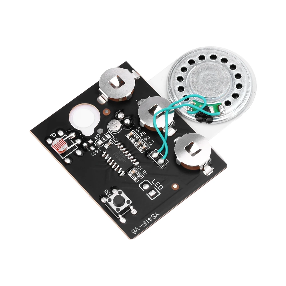 30S Sound Voice Music Recorder Board Photosensitive Sensitive Key Control Programmable Audio With Speaker For Greeting Card DIY