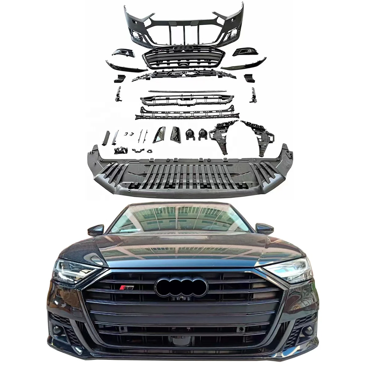 Car bumpers for Audis A8 D5 2019 2020 2021 2022 year facelift new S8 model with bumpers grilles