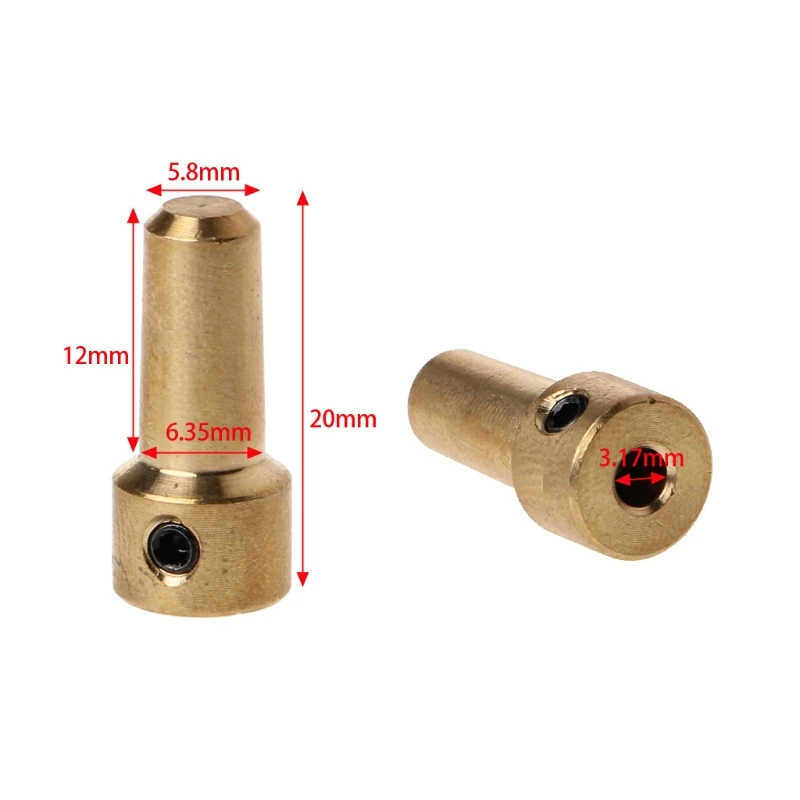 Mandrino per trapano elettrico in ottone da 3,17 mm JT0 Accoppiamento albero motore Accoppiatore morsetto
