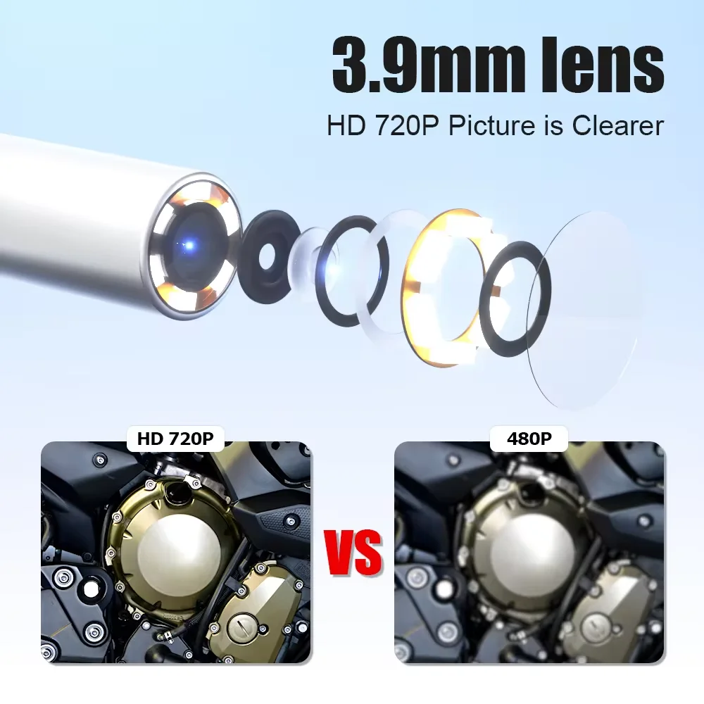Dearsee 3.9mm Android Snake Camera720P Borescope Inspection Camera USB Camera  Endoscope Inspection Camera Endoscope for Cars