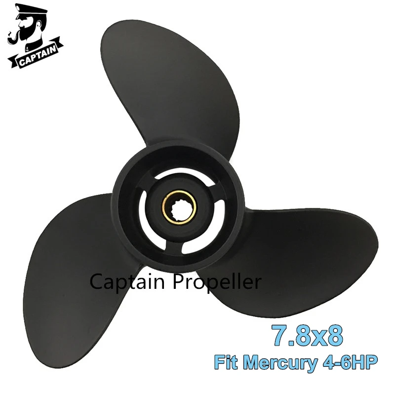 

Captain Outboard Propeller 7.8x8 fit for Mercury Tohatsu Engine Motor 4HP 5HP 6HP Aluminum Mercury Propeller 3 Blades 12 Splines