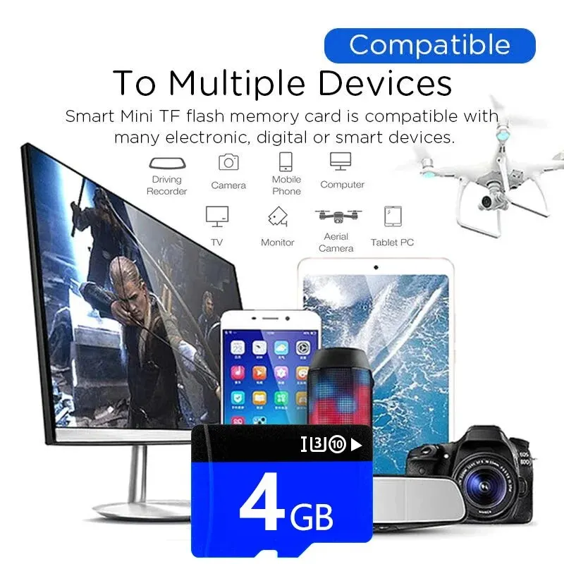 Memory Card 4GB Mini TF SD Card High Speed Flash Memory Cards for Camera Mobile Phone Surveillance Camera