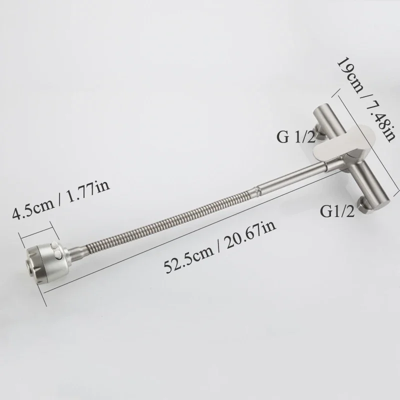 304 صنبور المطبخ الفولاذ المقاوم للصدأ ثقب مزدوج الحائط صنبور حوض خلاط الباردة الساخنة صنبور المطبخ 2 طرق 360 دوران البخاخ الصنابير #6
