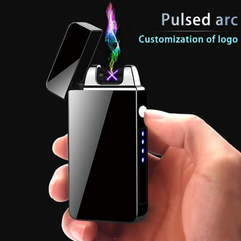 LCD Touch Switch Dual Arc Electric Lighter USB Rechargeable With Battery Display Wind-Resistant Lighter Accessories (NOT GAS)