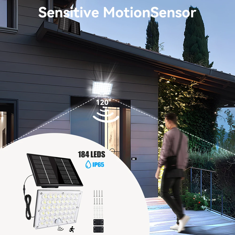 Solar Light Oudoor Motion Sensor Integrated Super Bright Solar Wall Light Strong Power IP65 Solar Garden Light