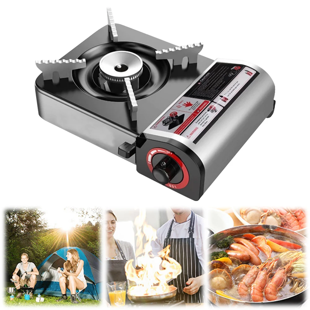 Portable Butane Camping Stove Automatic Ignition Gas Stove Portable Gas Grill for Outdoor Cooking Hiking Emergency