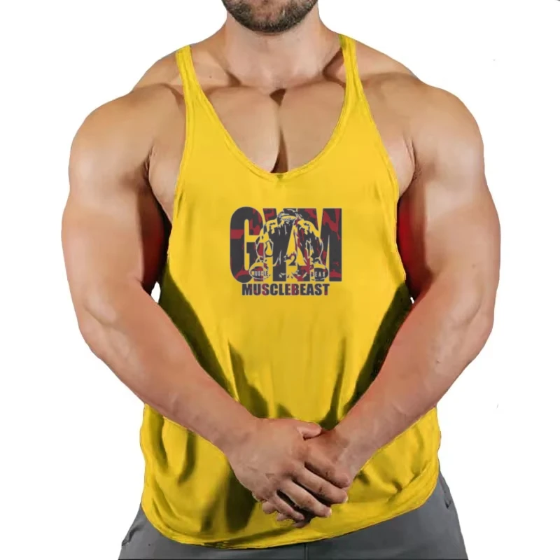 

Мужской жилет на тему Muscle Beast Bast — хлопковая одежда для бодибилдинга с Y-образной спинкой, укрепление мышц, тренировка в тренажерном зале, спортивная одежда для фитнеса