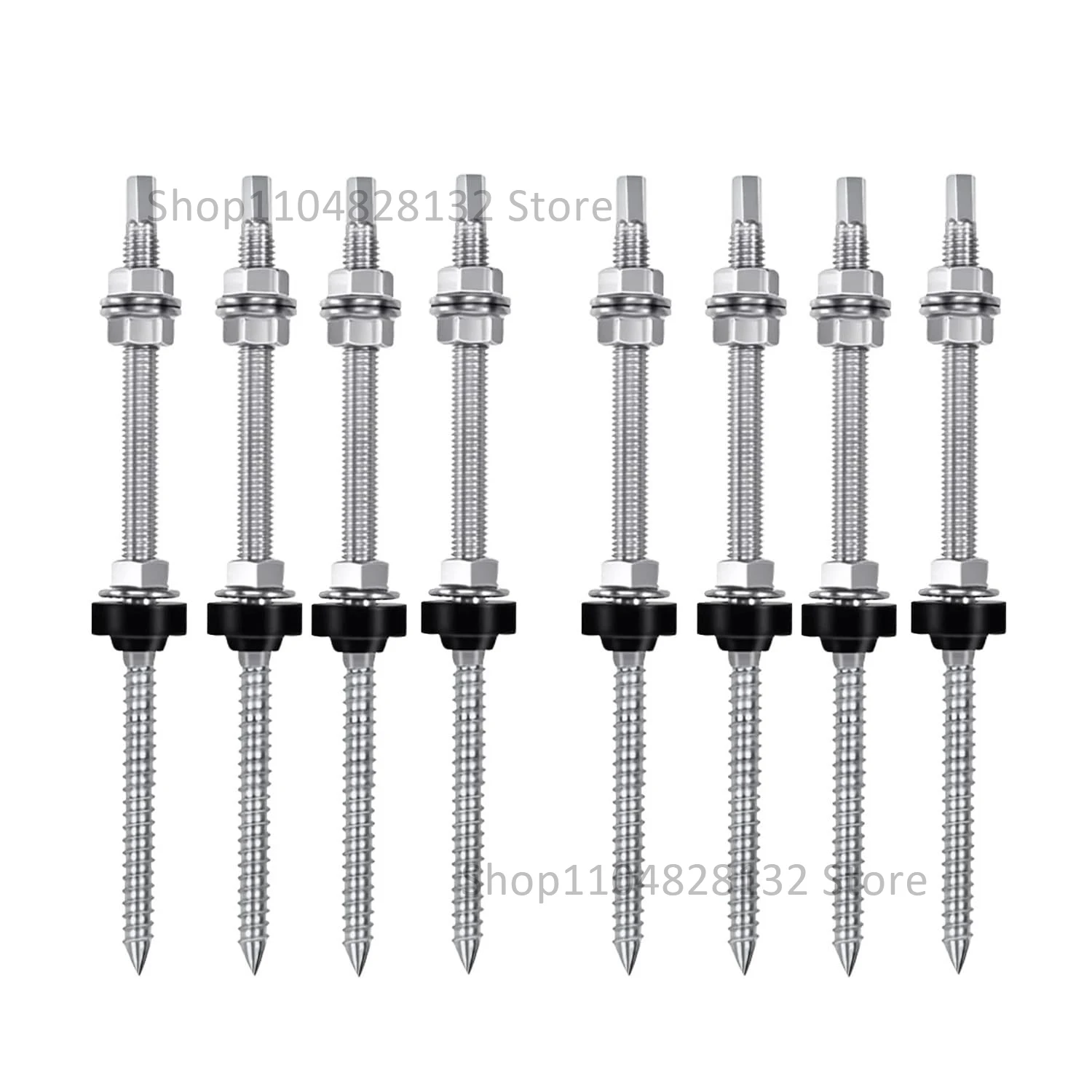304 Stainless Steel Solar Hanger Bolts for Mounting Solar Panel Height Adjustable Waterproof for Photovoltaic Solar Hanger Bolts