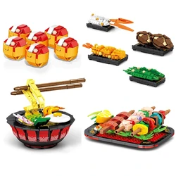 Idea Japan Delicious Food Building Block Ramen Noodles Takoyaki Octopus Balls Japanese Barbecue Brick Children Toy For Gifts