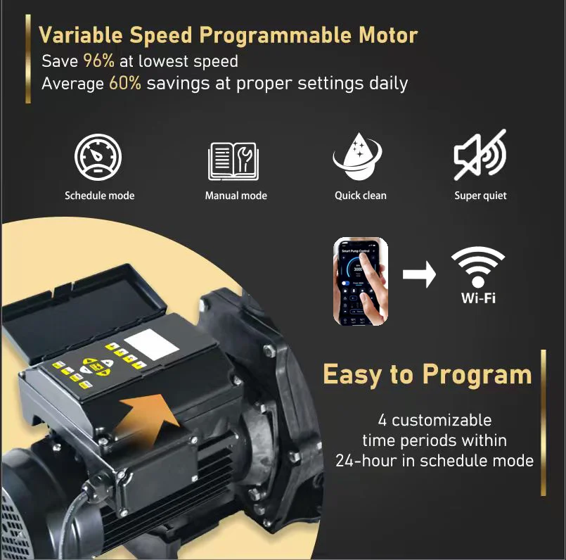 115V 220V 380V Variable Speed Water Circulation Inverter Pool Pump 1.5HP 2HP 2.5HP 3HP Multi Frequency Swimming Pool Water Pump
