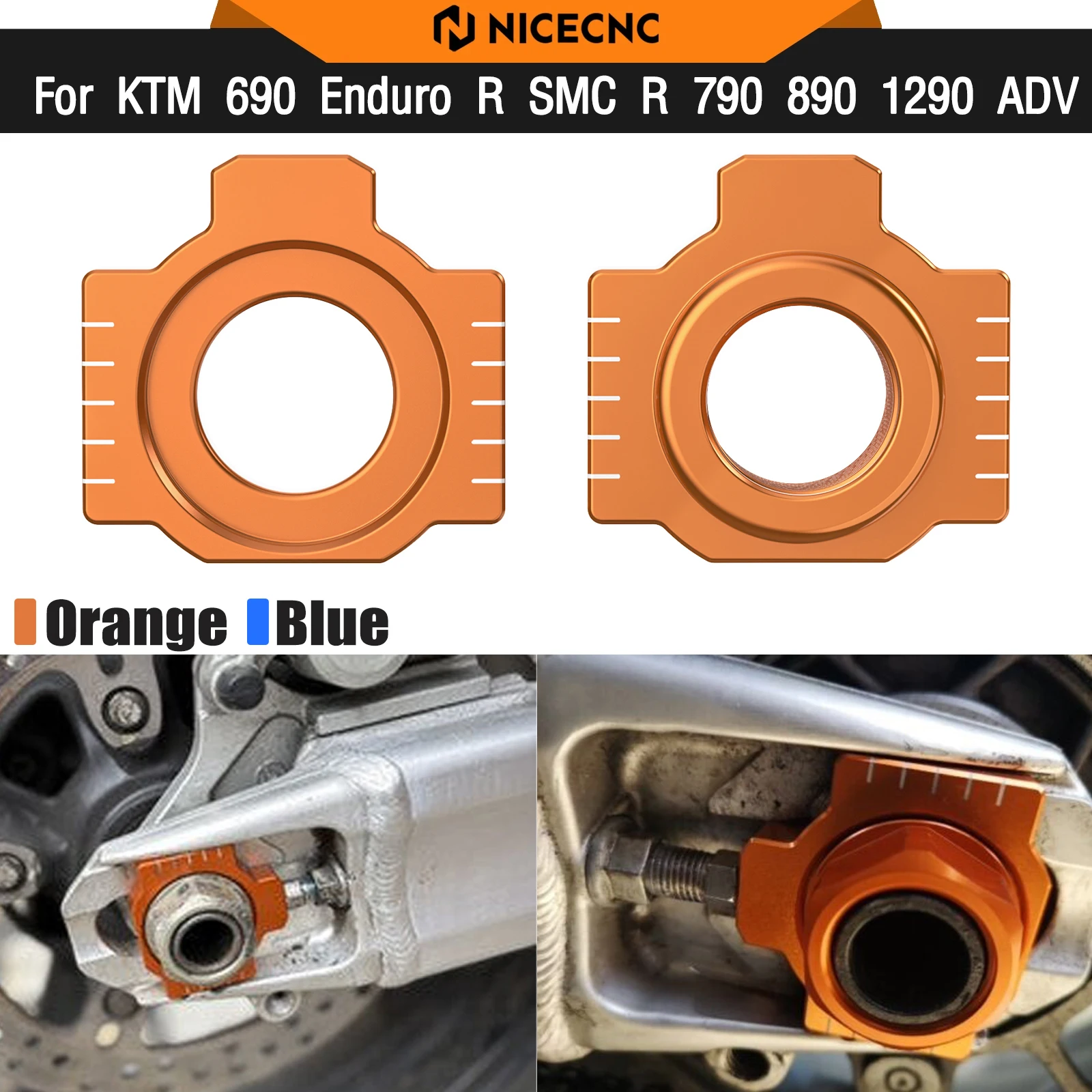 

Axle Blocks Chain Adjuster Tensioner For KTM 690 790 950 990 1050 1090 1190 1290 Duke Enduro Supermoto Super Adventure R S LC8