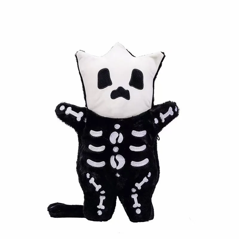 36CM Novelty Cute Explosive Black Little Devil Skeleton Cat Plush Versatile Exquisite Backpack Halloween Kids Gift Christmas