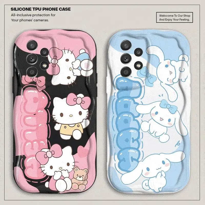 Sanrio Cinnamoroll Hello Kitty Phone Case for Samsung Galaxy A55 A35 A15 A54 A52 A33 A34 A24 A23 A22 A14 A13 A12 5G Wave Soft