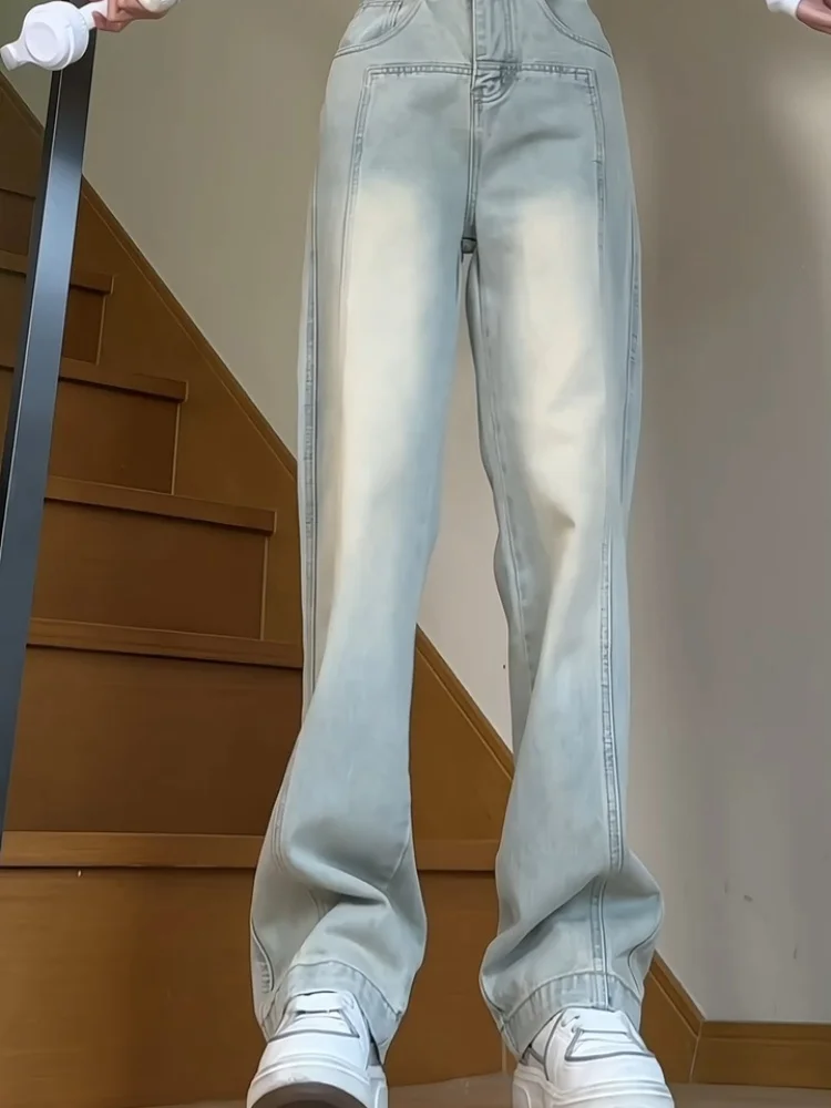 

Slim Fit Men's Jeans 2024 New Sle Autumn Thin American Trendy Loose Casual Straight Leg Wearable Wide Leg Pants