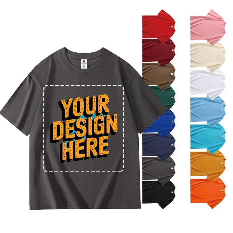 Customized LOGO Bestseller! 200GSM Heavy Cotton Tee - Free Design Printing - Highest Quality Affordable T-Shirt HM-X4 image 4