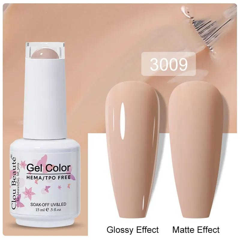 Clou Beaute 15 ml Gel Nagellak Semi-permanente Hybride Zwart Rode Kleur Gel Polish Nail Art UV Nagel emaille Vernis Nagelbenodigdheden