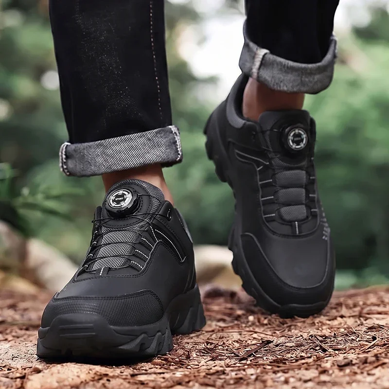 Herren-Freizeitschuhe mit Drehknopf, Mesh-Einsatz, rutschfeste, verschleißfeste dicke Sohle, Sneakers für den täglichen Stadtverkehr. – Detail 6