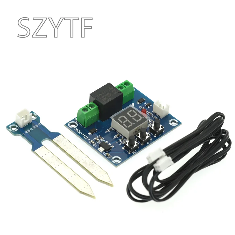 XH-M214 Humidity Controller Soil Sensor Module 20-99%RH Automatic Control Irrigation Computer System Red Digital Display Module