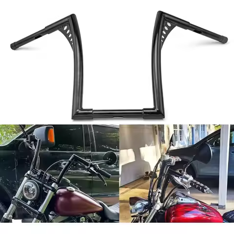 For Harley Dyna Street Bob FXDB Wide Glide Softaill Fat Boy Sportster XL 883 1200 Motorcycle Fat Chizeled Ape Hanger Handlebar