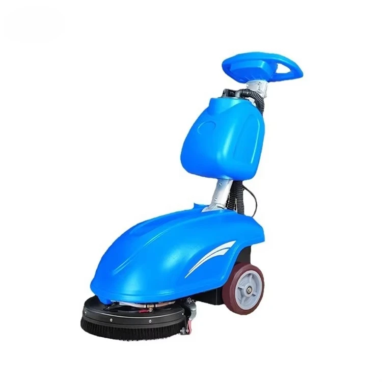 Pequena caminhada atrás da mão empurrar máquina automática de esfregar piso industrial comercial máquina de limpeza de piso de azulejo
